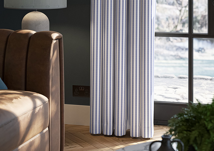 Lace Stripes, Sapphire - Made to Measure Curtains - Image 5